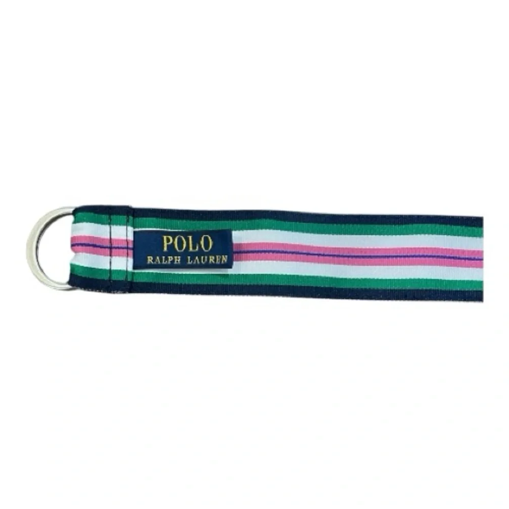 Ralph Lauren Green and Pink Kids Striped Belt